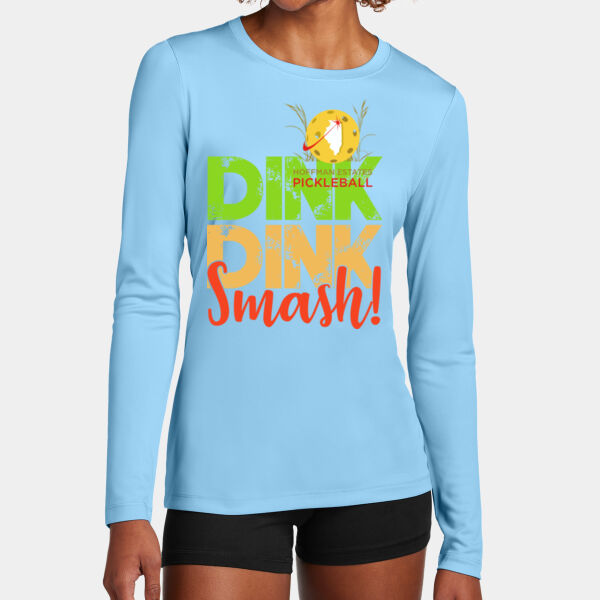 Dink Dink Smash UPF 50 Long Sleeve Ladies Performance Tee Thumbnail