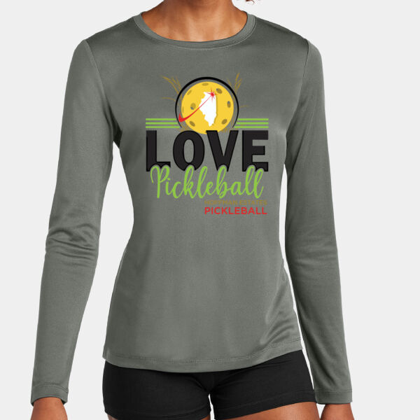 Love Pickleball UPF 50 Long Sleeve Ladies Performance Tee Thumbnail